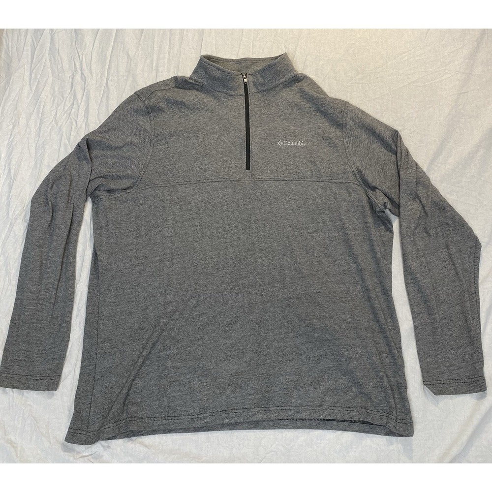 Columbia Mens XXL 1/4 Zip Pullover Gray Performance Outdoor‎ Sweatshirt